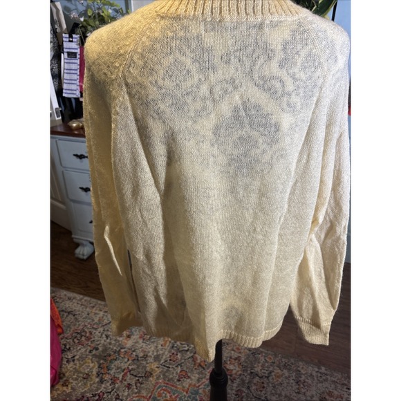 Woolrich Wool Blend Cream Winking Owl Sweater Sz Large - Picture 8 of 8